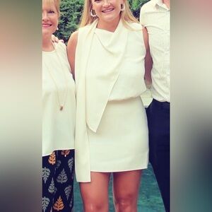Amanda Uprichard White High Neck mini dress